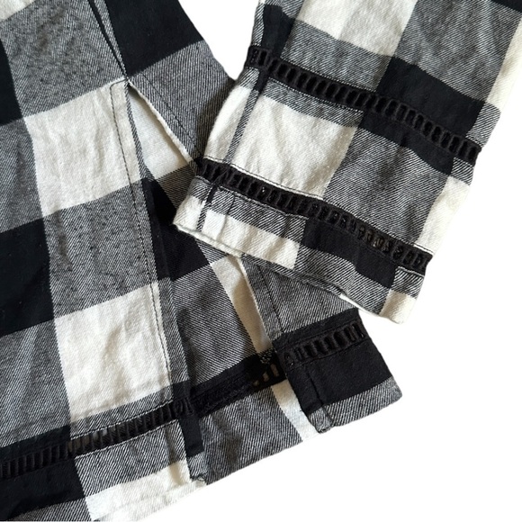 Christophe Sauvat Embroidered Black Check Tunic Dress Size S Relaxed Tie Waist - Picture 7 of 9